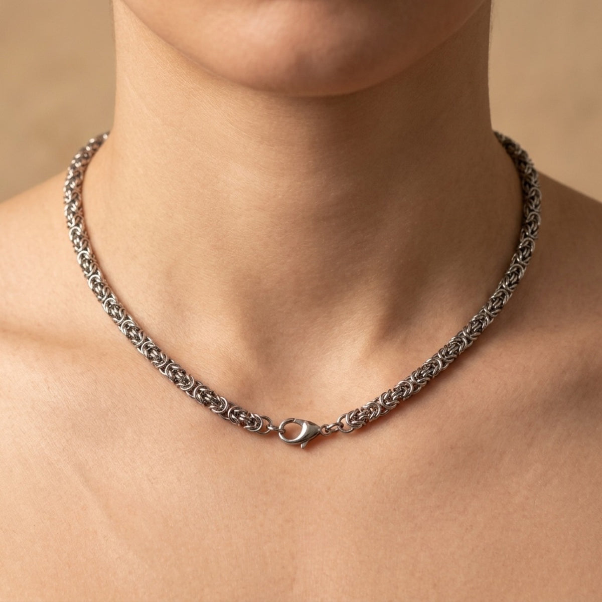 5mm Byzantine Chain worn