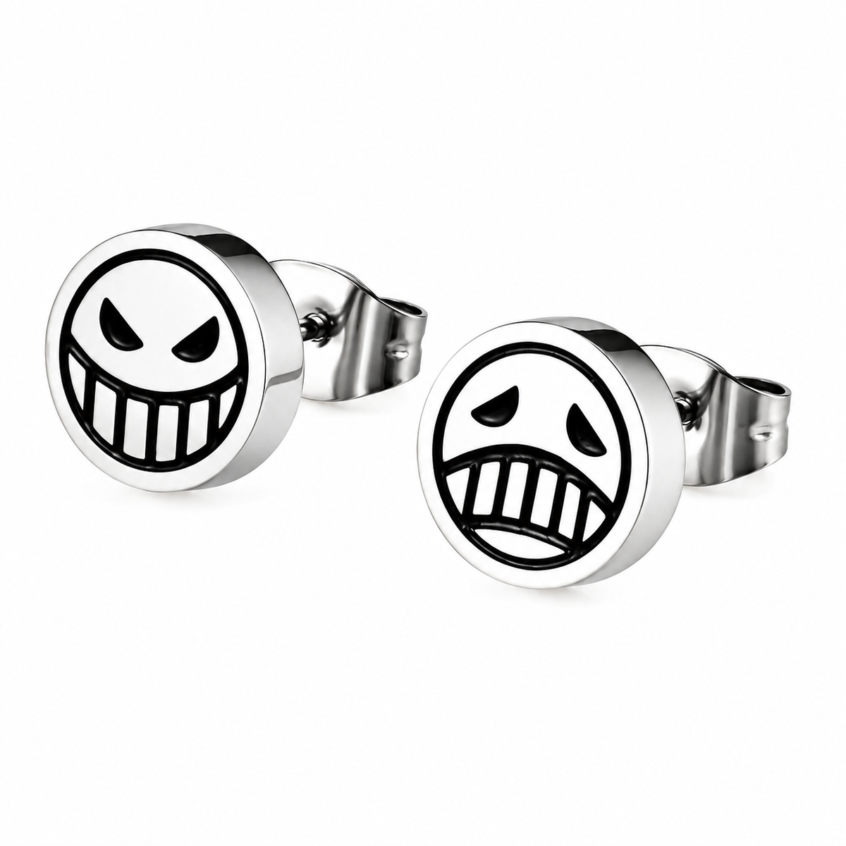 Face Happy Sad Tragedy Frown Stud Earrings – Stainless Steel
