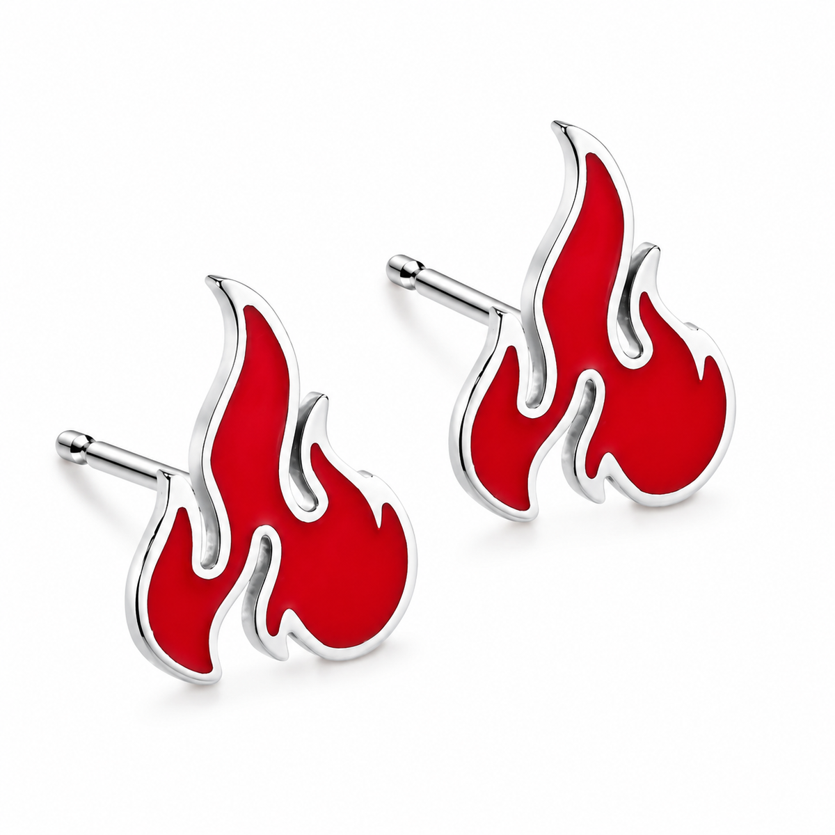 Fire Flame Campfire Torch Burning Stud Earrings – Stainless Steel
