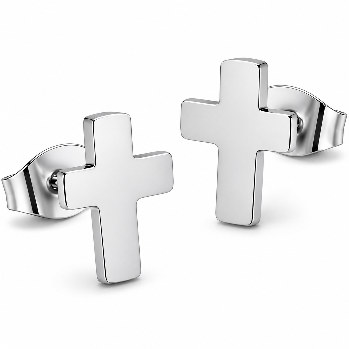 Cross Stud Earrings – Stainless Steel