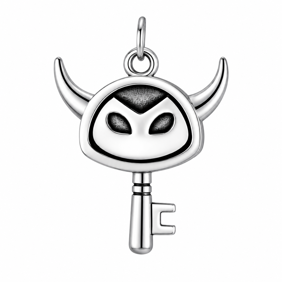 Devil Head Horn Skeleton Key Pendant – Stainless Steel