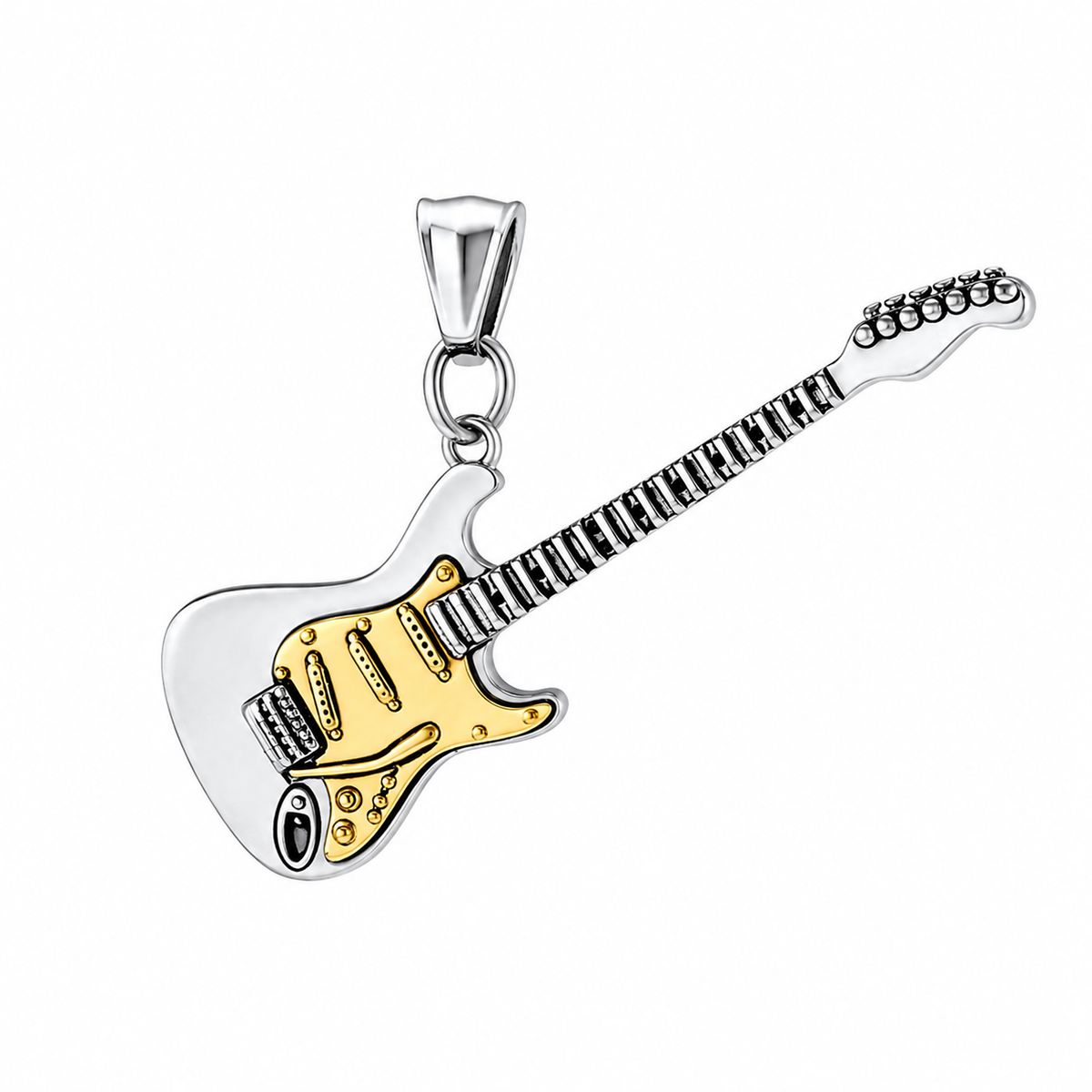 Guitar Rock & Roll Music Pendant (Design 064) – Gold-Tone Stainless Steel
