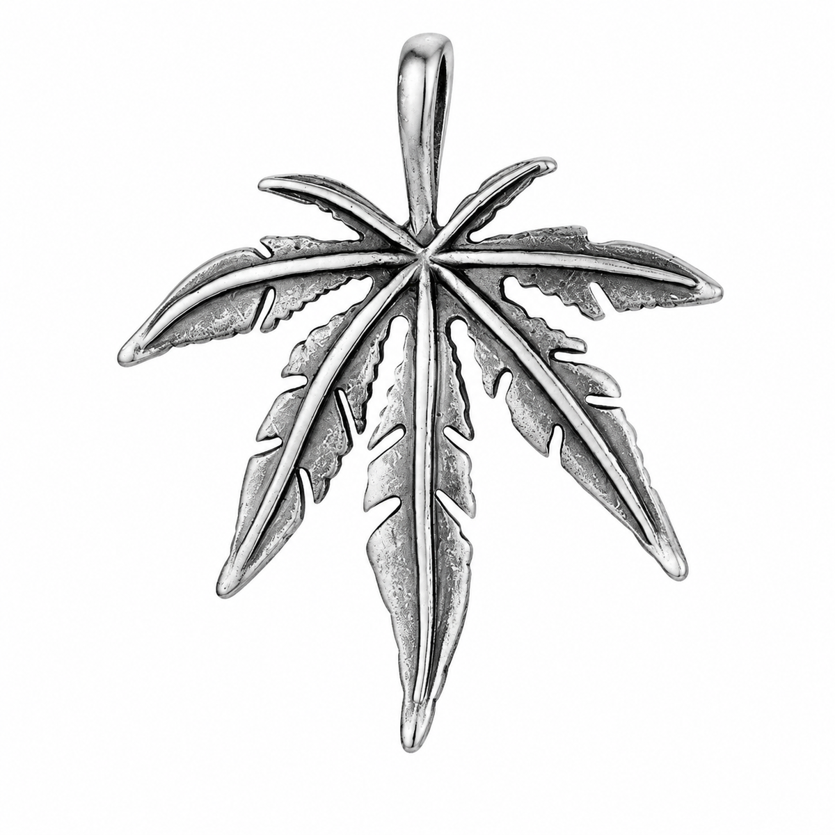 Marijuana Leaf Pot Weed Cannabis Pendant – Stainless Steel