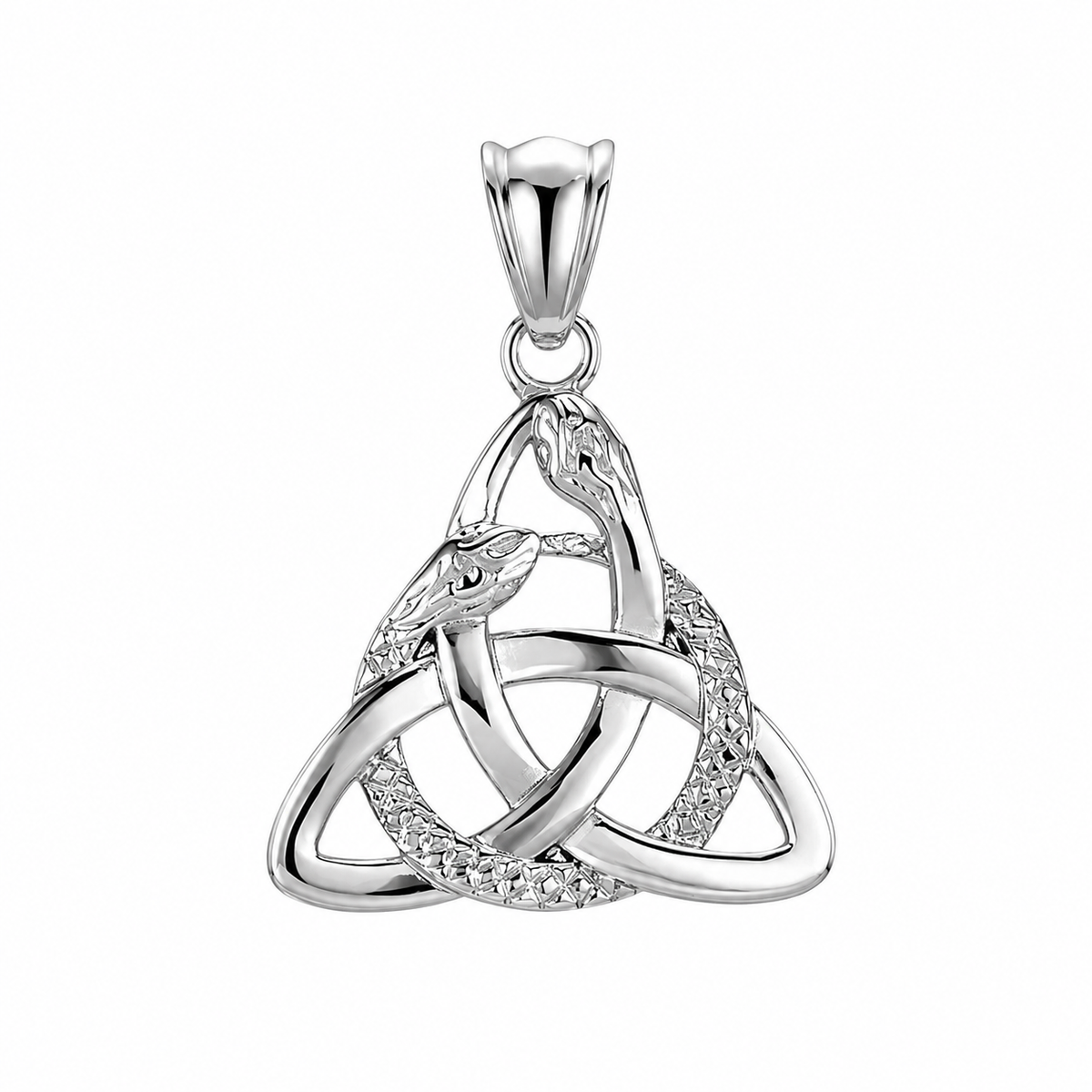 Triquetra Snake Celtic Knot Pendant – Stainless Steel