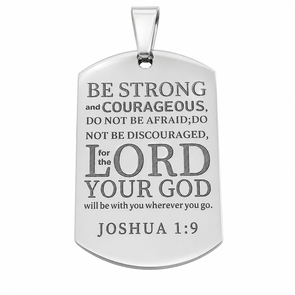 American Dog Tag Joshua 1:9 Pendant – Stainless Steel