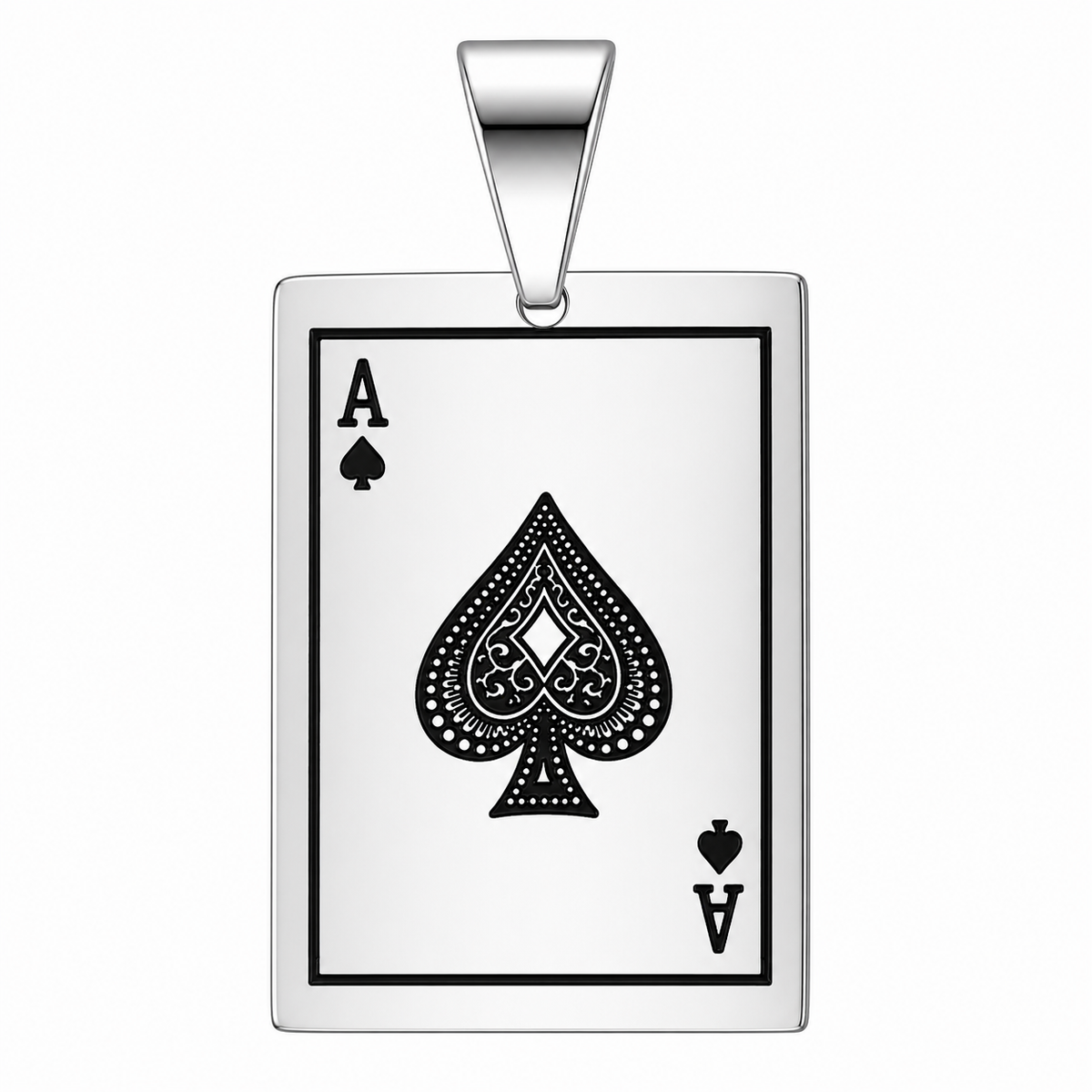 Ace of Spades Card Lucky Pendant (Design 086) – Stainless Steel