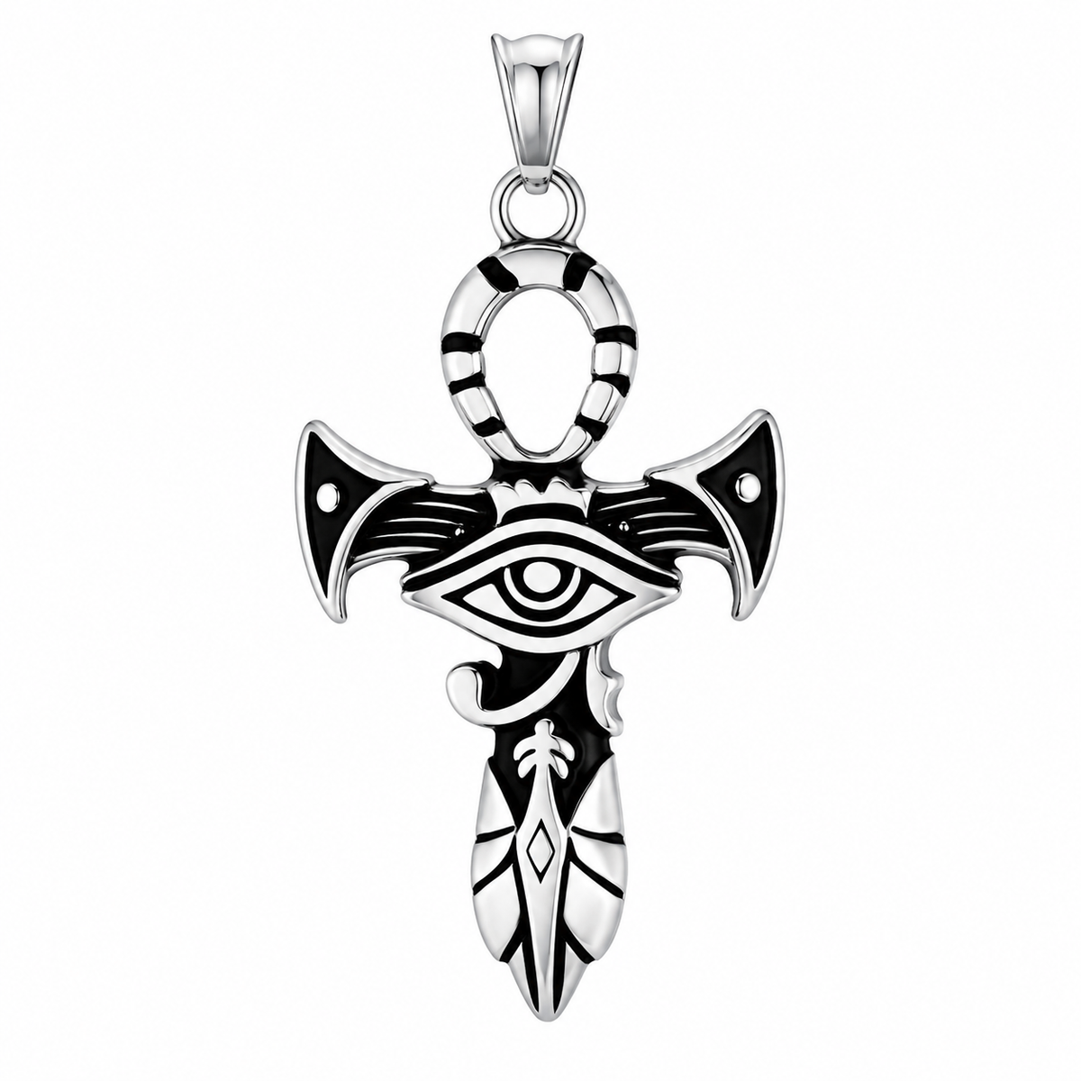 Eye of Horus Ankh Egyptian Pendant (Design 110) – Stainless Steel