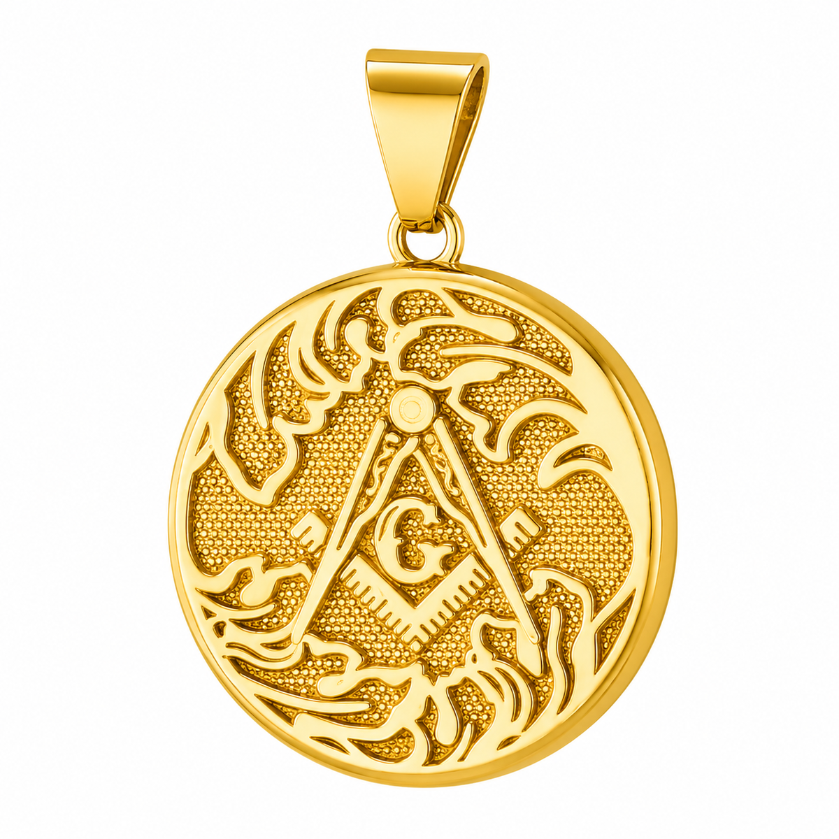 Mason Masonic G Symbol Freemason Pendant – Gold-Tone Stainless Steel