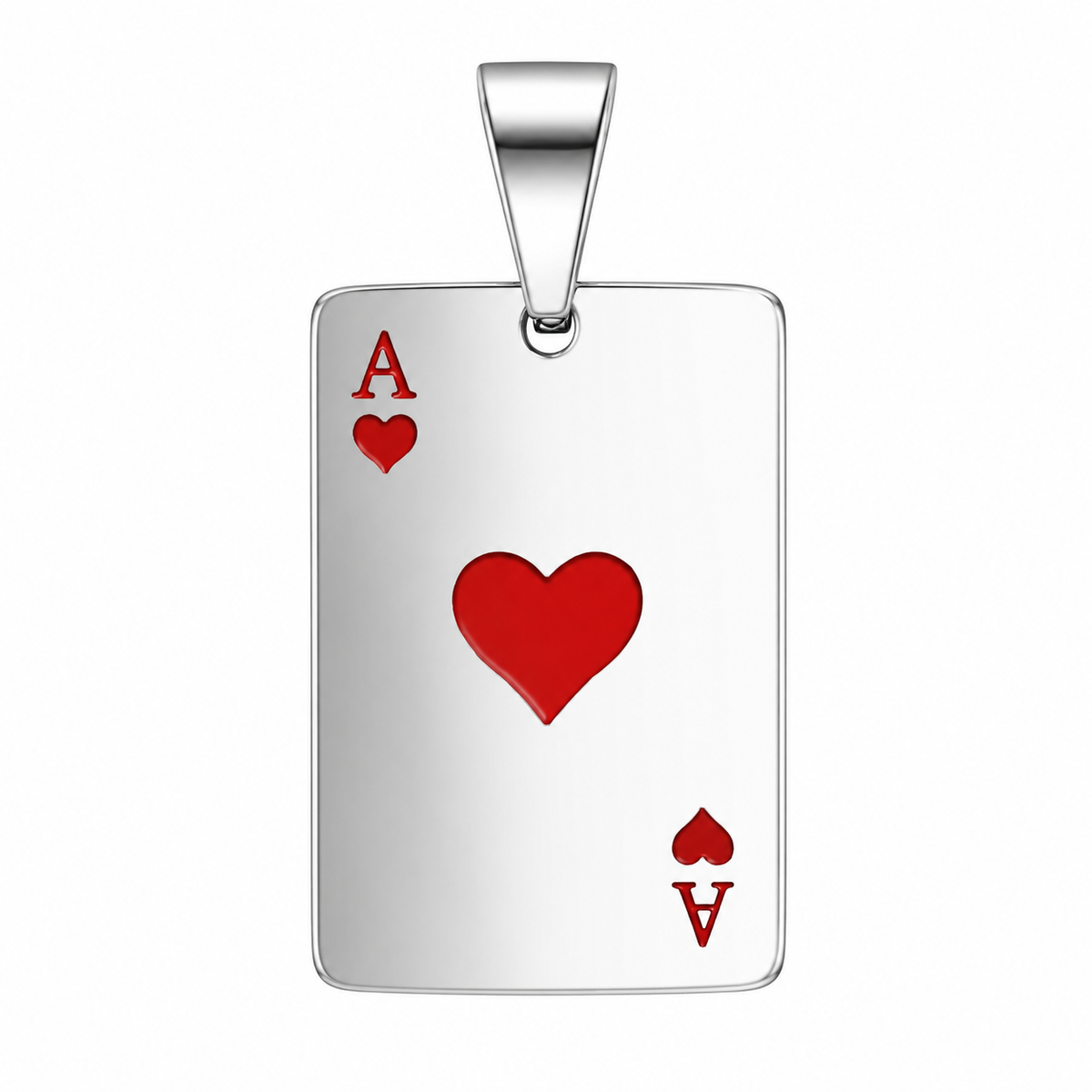 Ace of Hearts Card Lucky Pendant – Stainless Steel