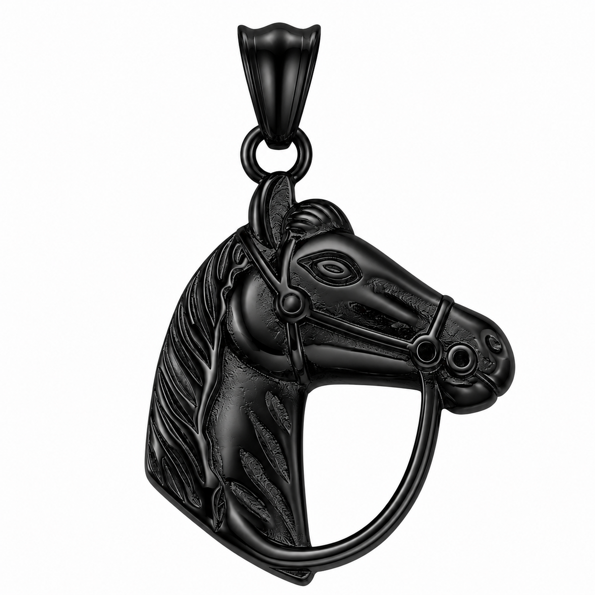 Horse Rancher Cattle Pendant – Black Stainless Steel