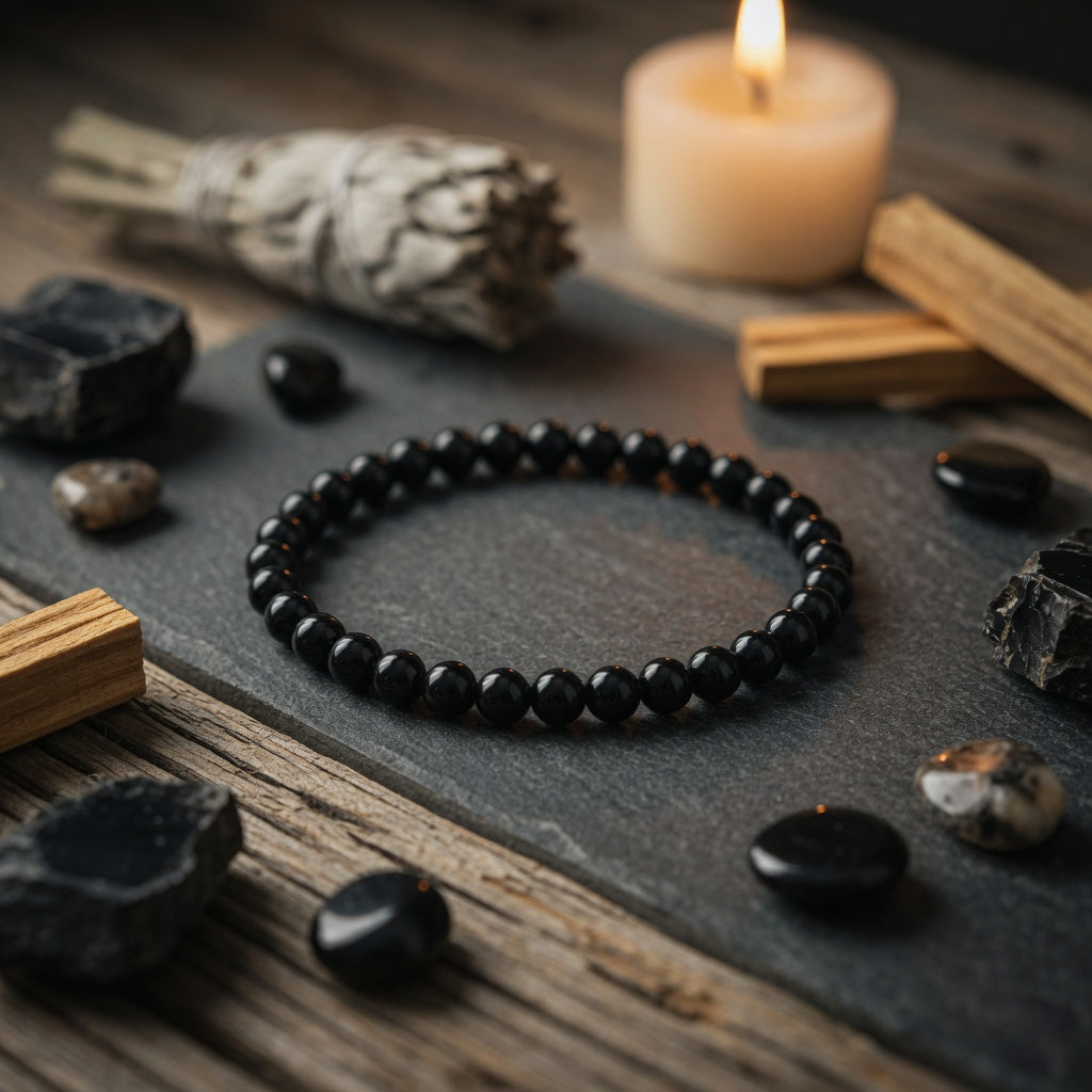 4mm Onyx, Black Stretch Bracelet