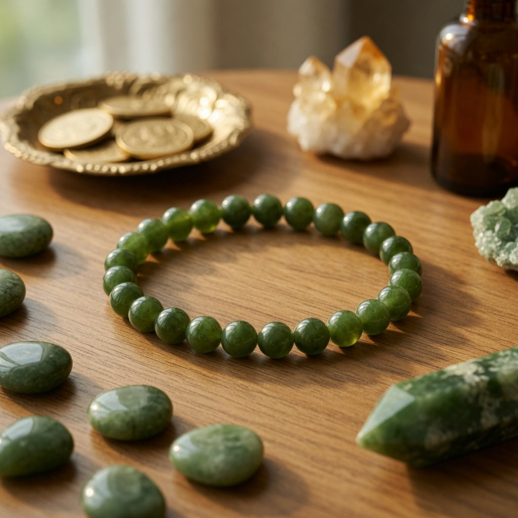 6mm Nephrite Jade Stretch Bracelet
