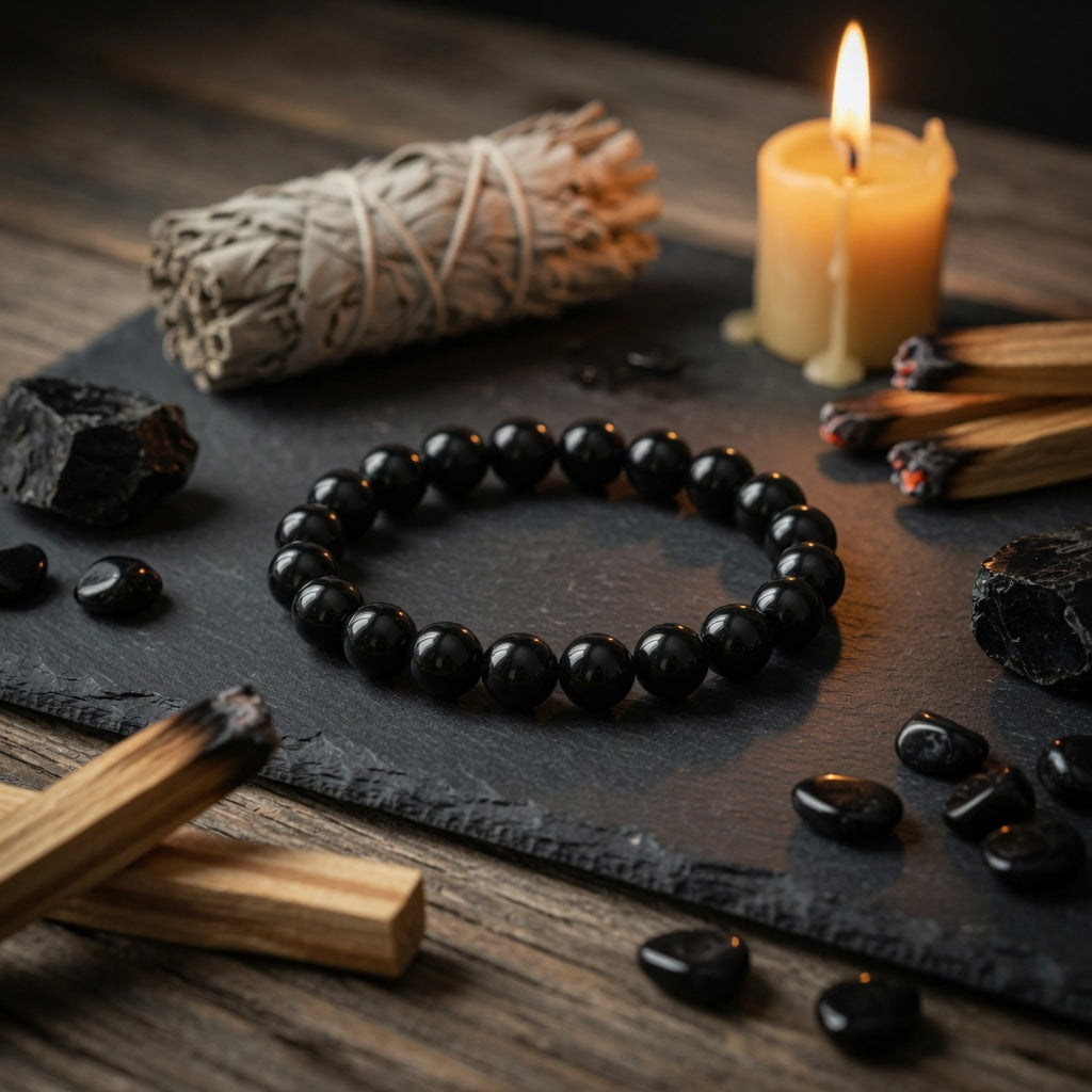 8mm Black Obsidian Stretch Bracelet