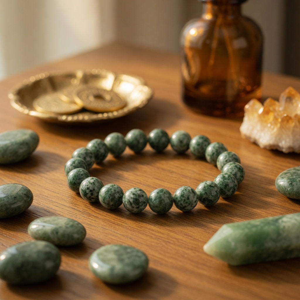 8mm Snake Dragon Jade Stretch Bracelet