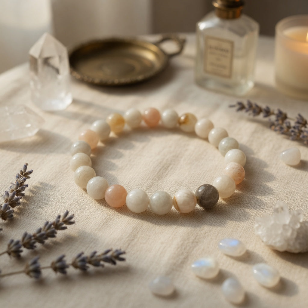 8mm Moonstone, Multi Stretch Bracelet