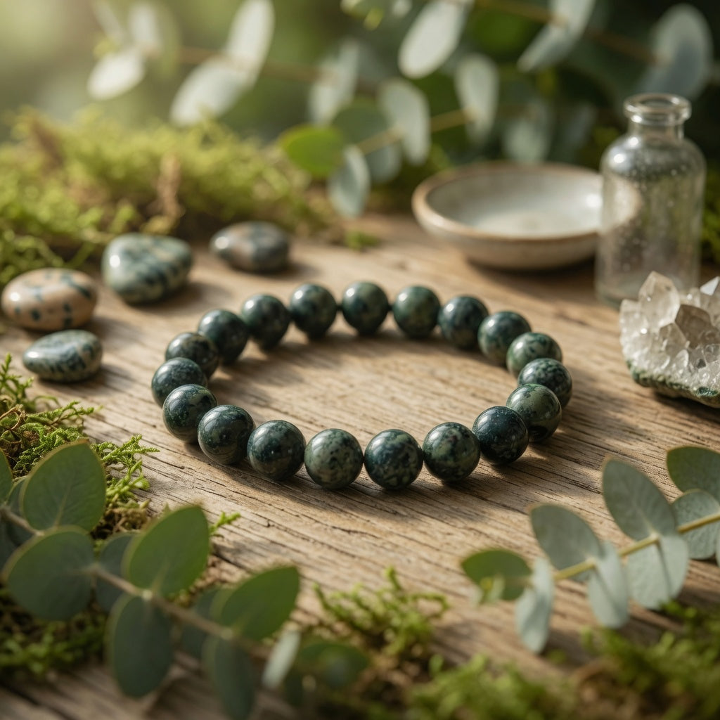 8mm Jasper, Kambaba Stretch Bracelet