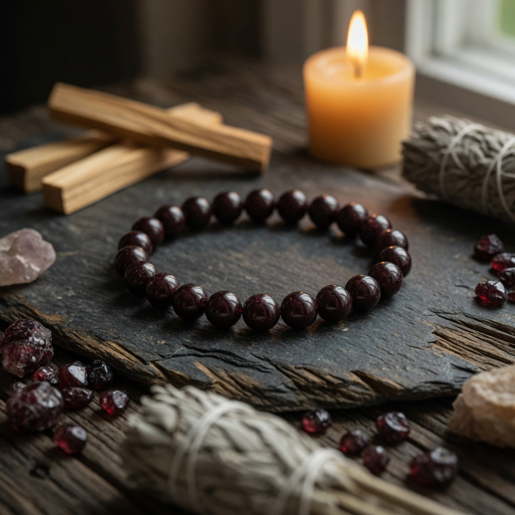 7mm Garnet Stretch Bracelet