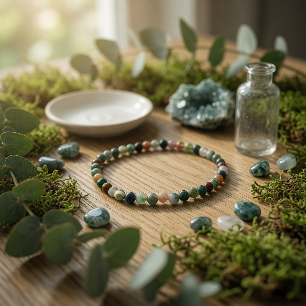 4mm Moss Agate Stretch Bracelet