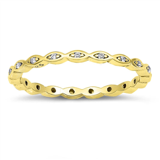 Clear CZ Polished Repeating Marquise Shape Halo Ring New .925 Sterling Silver Band Sizes 3-10