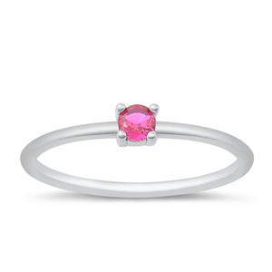 Sterling Silver Ruby CZ Ring