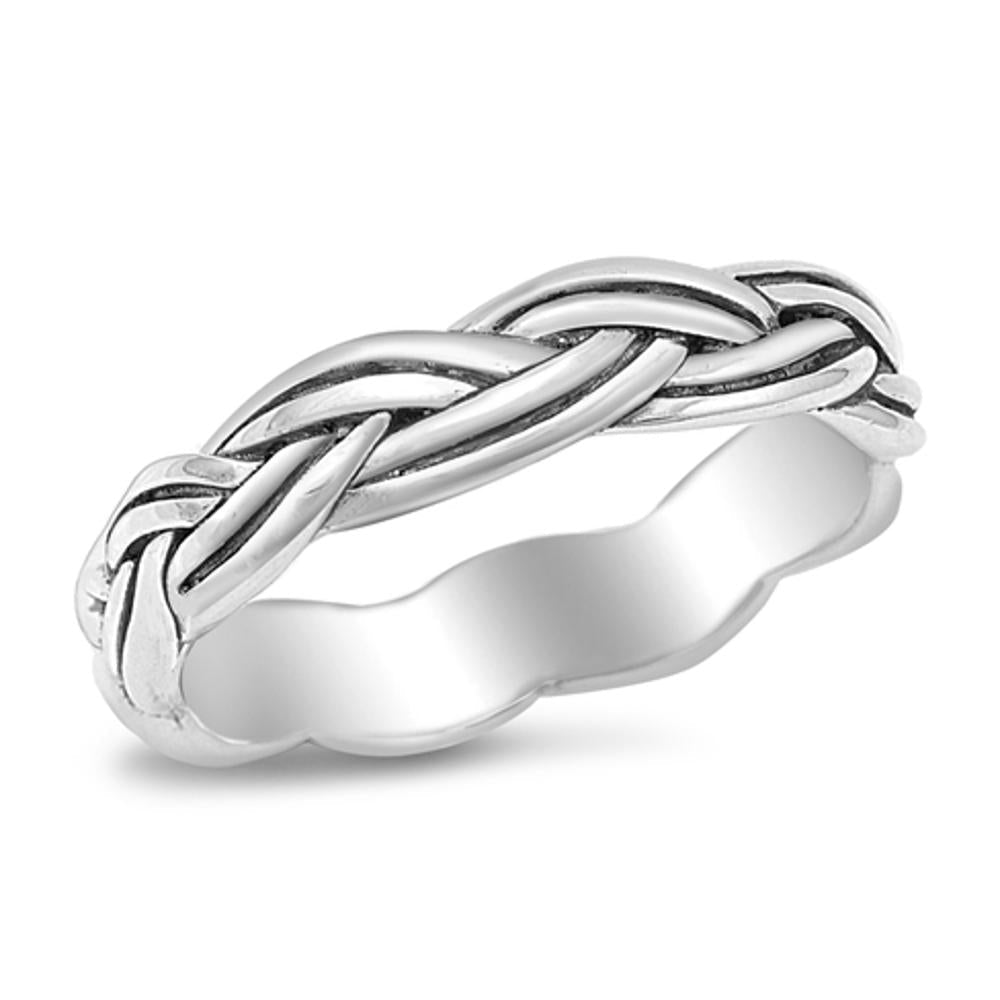 Oxidized Rope Infinity Knot Ring .925 Sterling Silver Wedding Band Siz – My  Ring Guru, image size:1000x1000