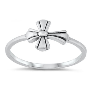 Sideways Gothic Cross Ring New .925 Sterling Silver Band Sizes 4-10