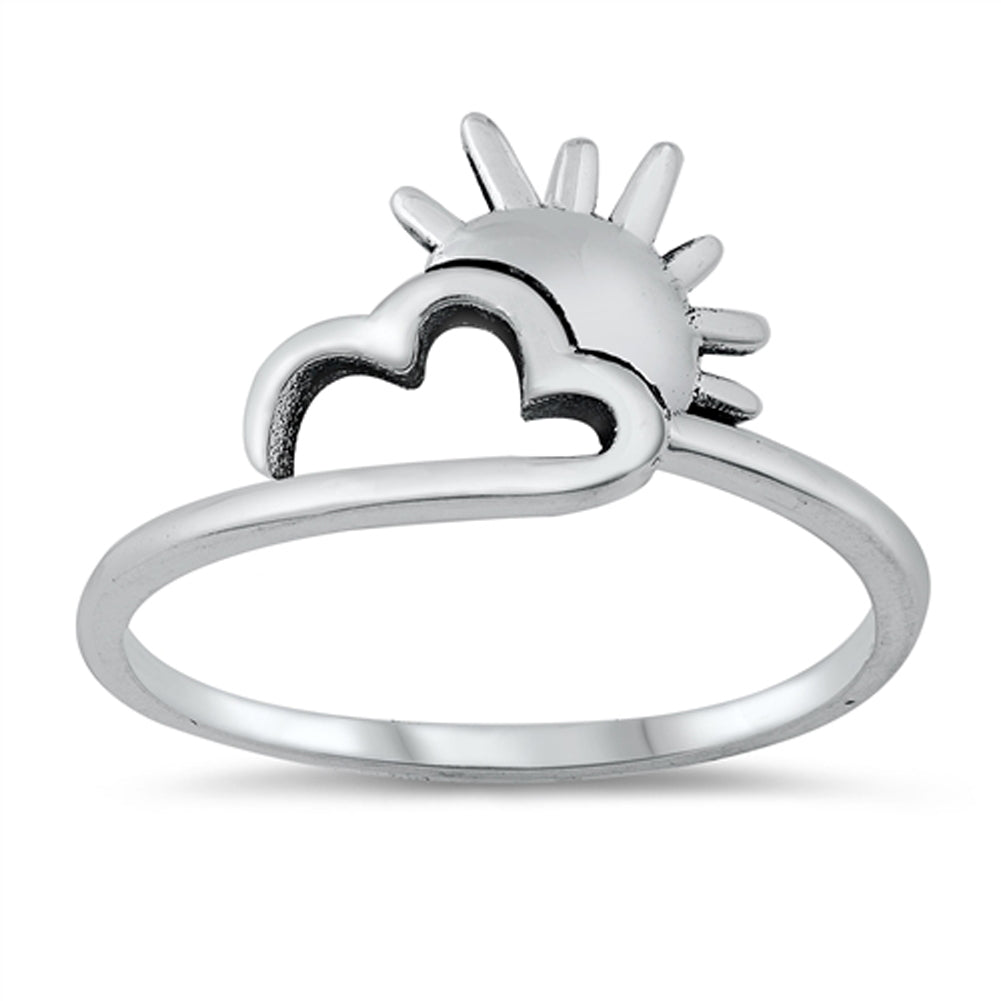 Cute Sunshine Cloud Weather Ring New .925 Sterling Silver Band Sizes 4-10
