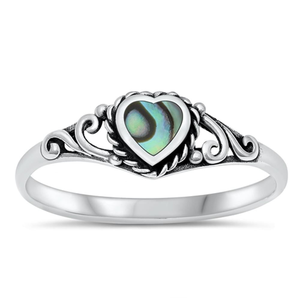 Stunning 925 order Sterling Silver Abalone Ring