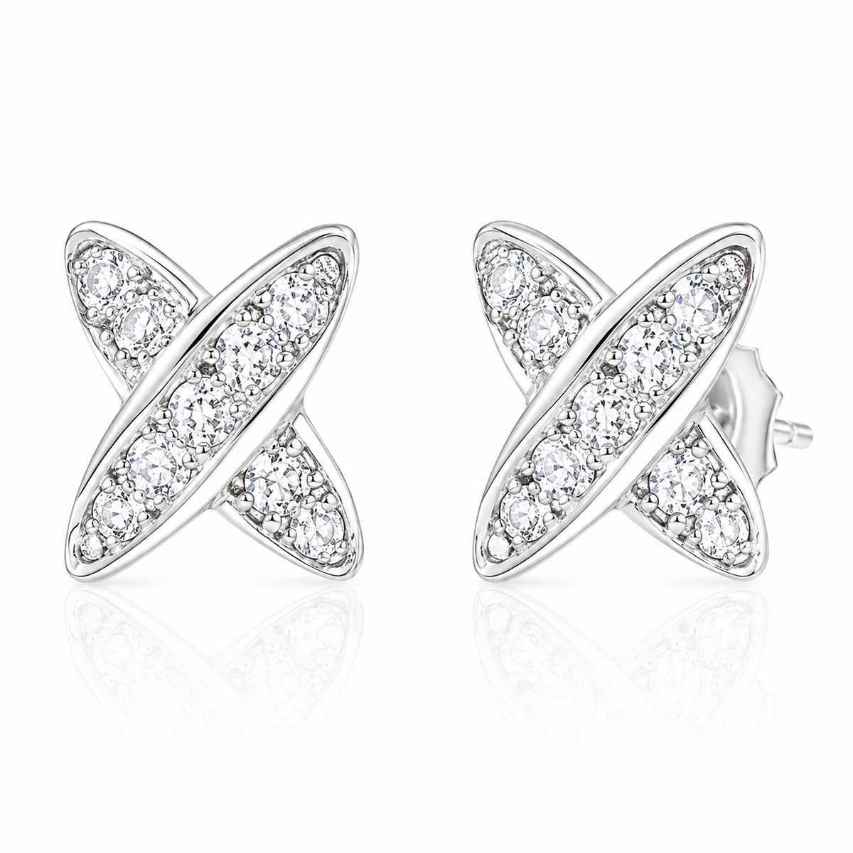 Hugs Kisses X Love Promise Criss Earrings – Sterling Silver