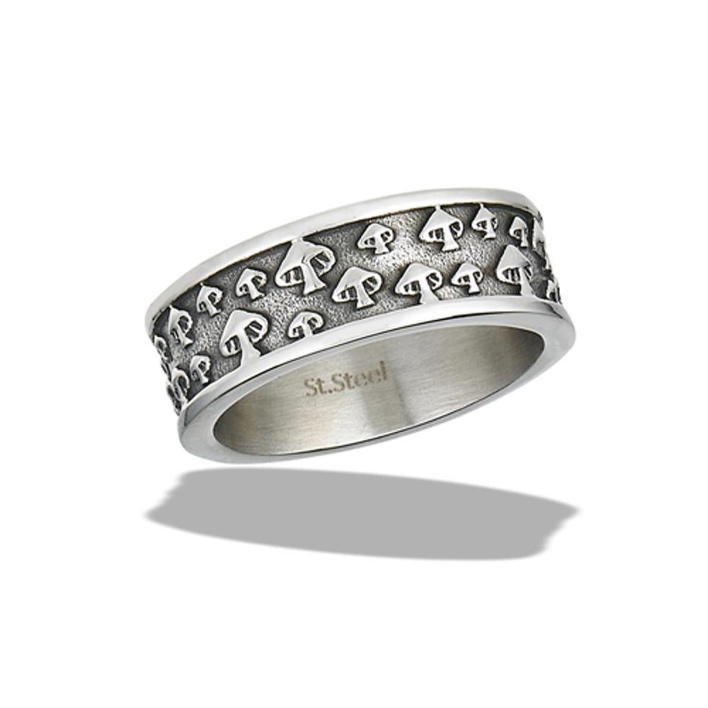 Stainless Steel Dancing In The Night Mushroom Party Ring
