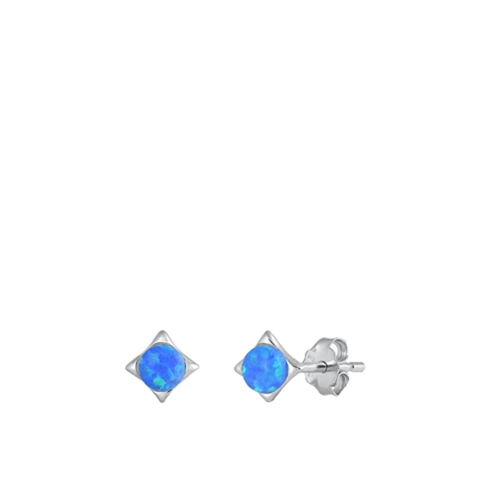 Star Blue Lab Opal Earrings – Sterling Silver