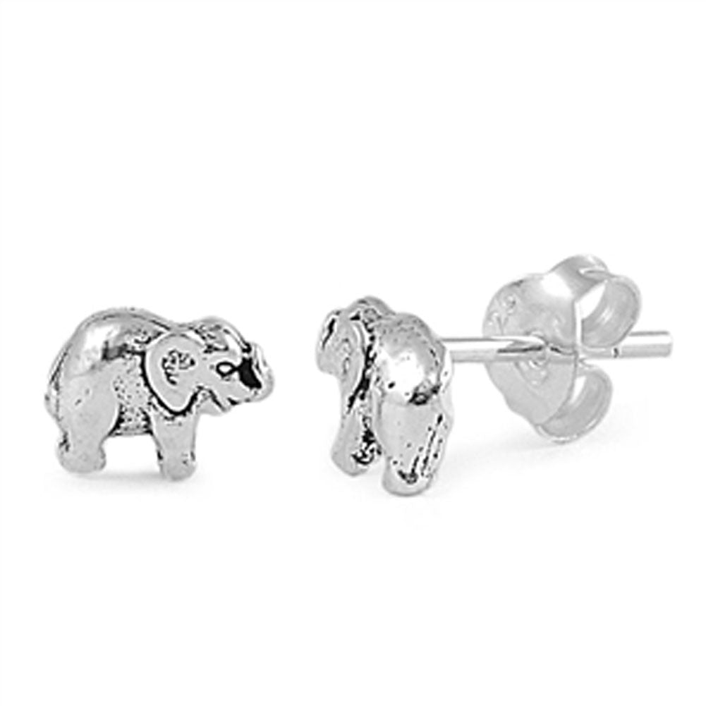 Elephant Stud Earrings – Sterling Silver