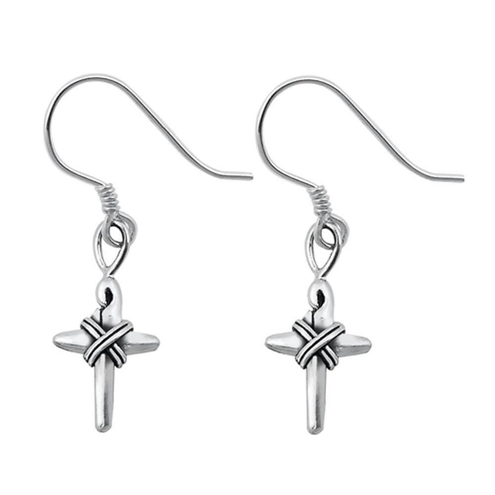 Weave Cross Knot Rope Criss Christian Earrings – Sterling Silver