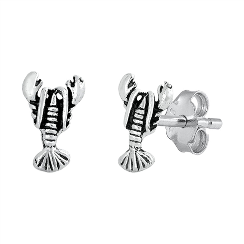 Beach Lobster Crawfish Crustacean Animal Ocean Earrings – Sterling Silver