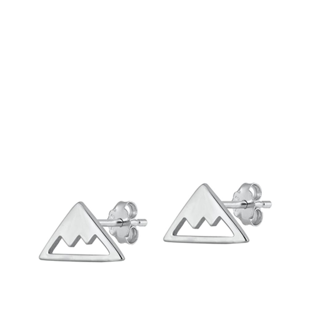 Mountains Zodiac Element Earth Stud Earrings – Sterling Silver