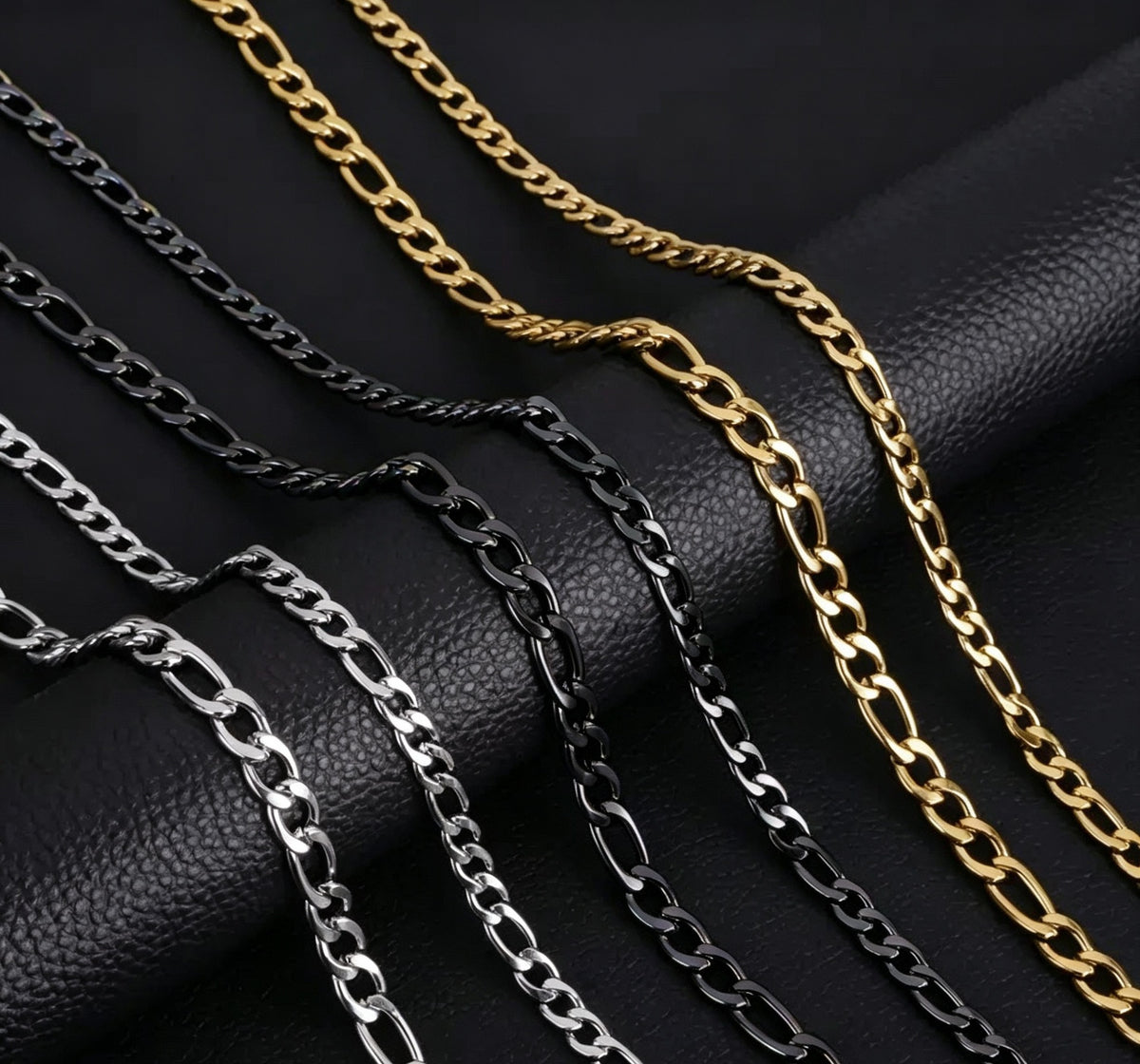 Figaro Chain Bracelet – Stainless Steel – Black PVD Coating