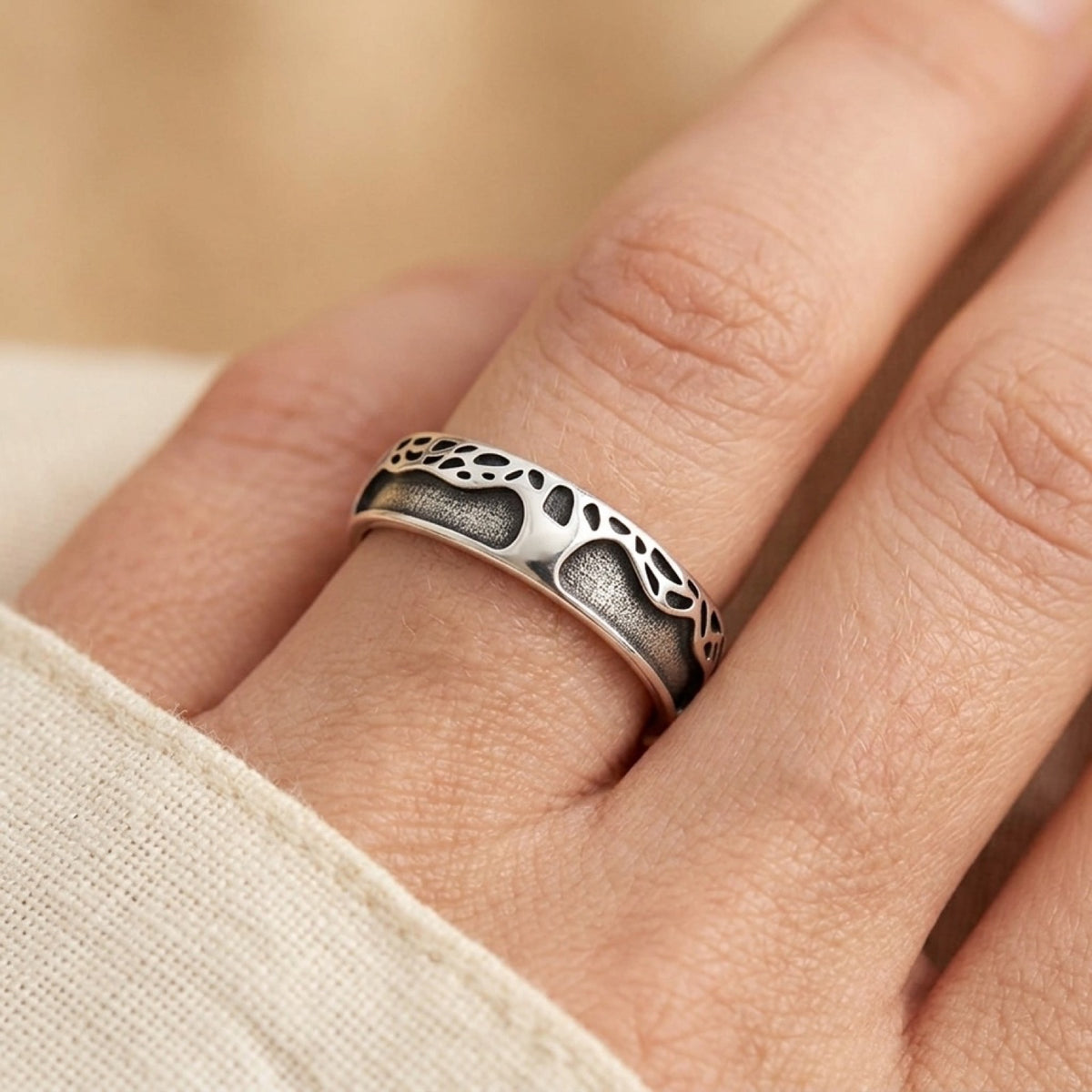 Growing Tree of Life Classic Ring worn