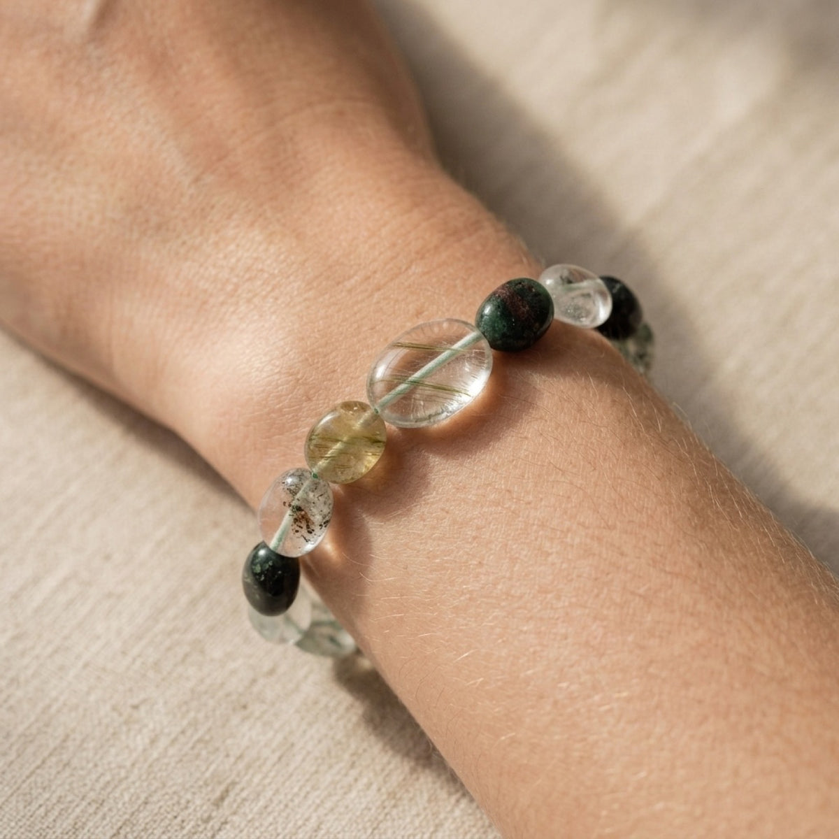 Phantom Quartz Stretch Bracelet worn