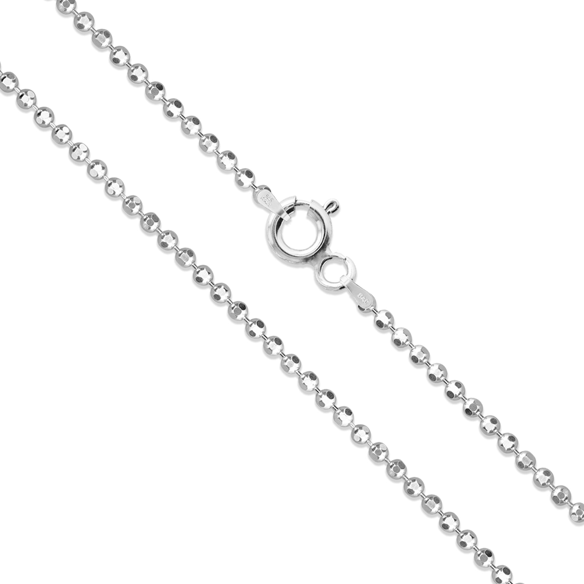 Bead Diamond-Cut 150 - 1.5mm - Sterling Silver Bead Diamond-Cut Chain Necklace