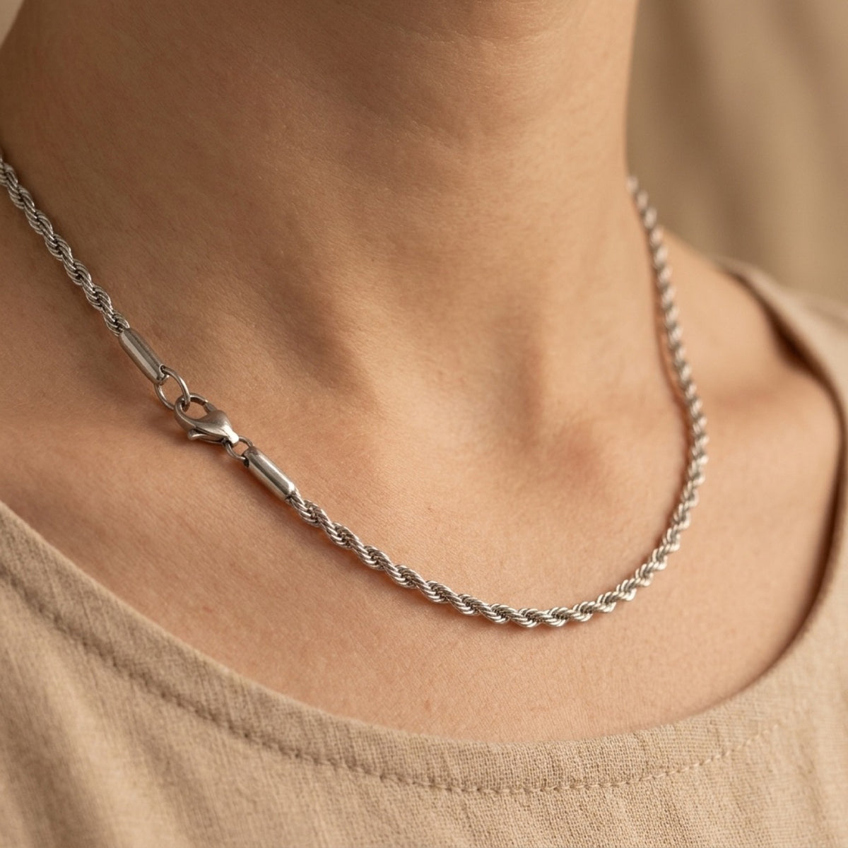 6mm Rope Chain worn