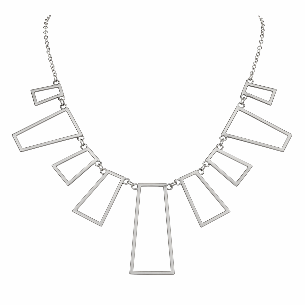 Stainless Steel Geometric Open Charm Cable Chain