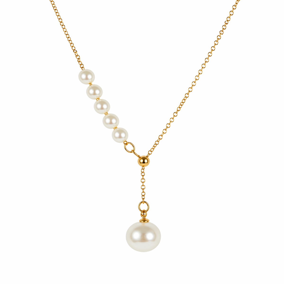 Simulated Pearl Chain, 18" – Gold-Tone Stainless Steel