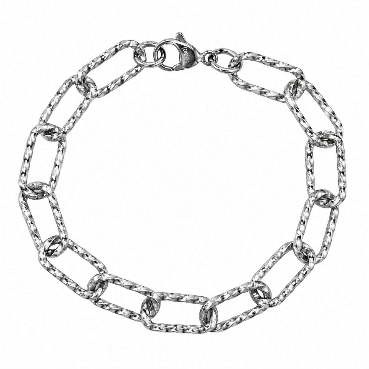 Stainless Steel Twisted Paperclip Large Wide Link Chain
