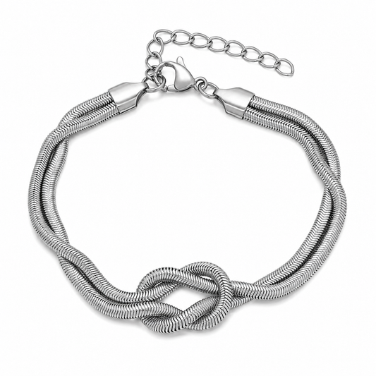 Stainless Steel Knot Flat Double Flat Snake Promise Link Chain