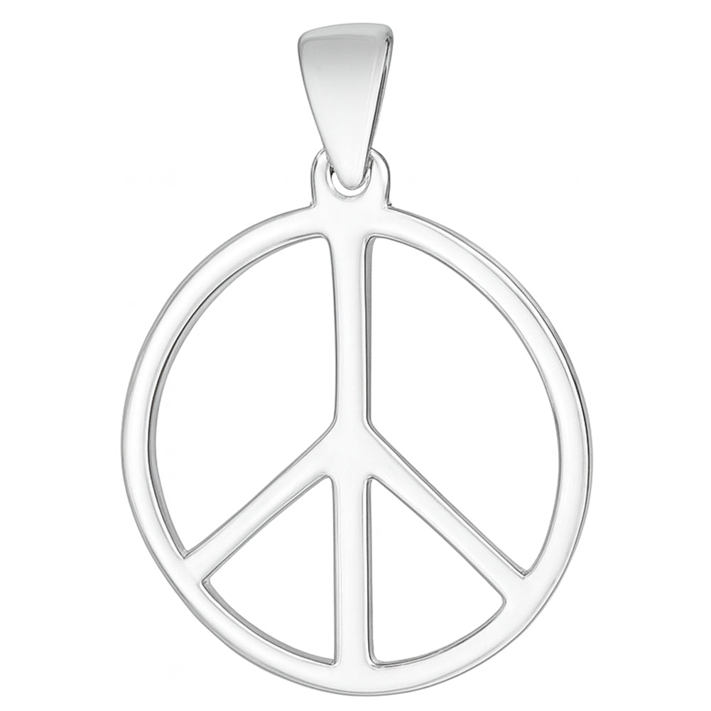 Stainless Steel High Polish Peace Pendant