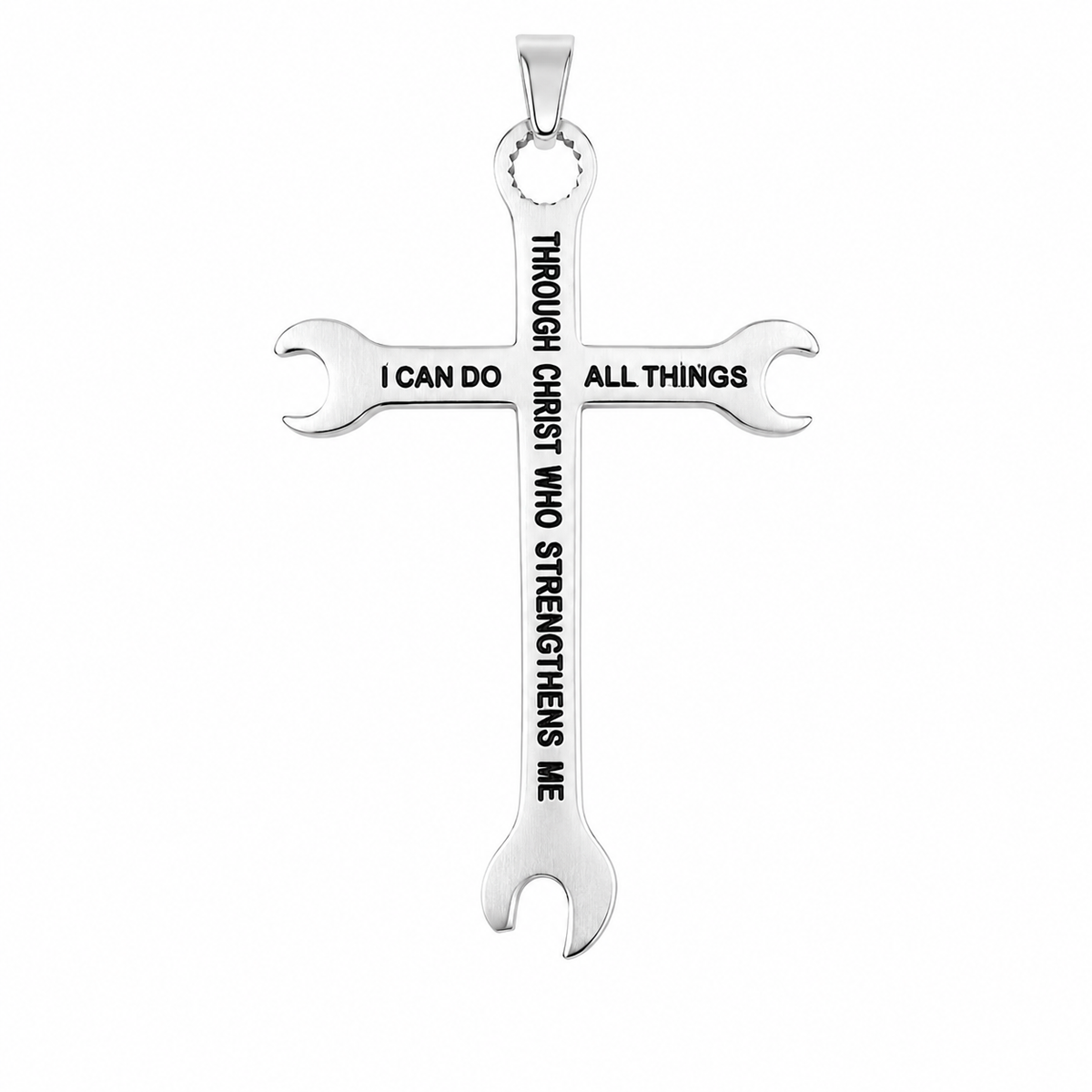 Wrench Cross I Can Do Pendant – Stainless Steel