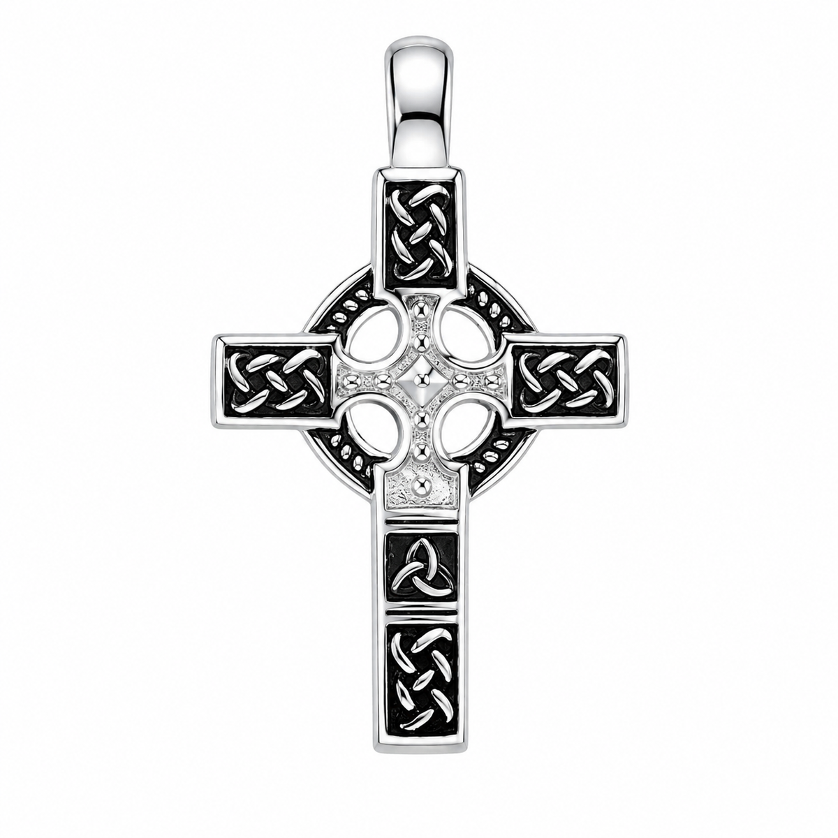 Celtic Knot Cross Irish Pendant (Design 058) – Stainless Steel