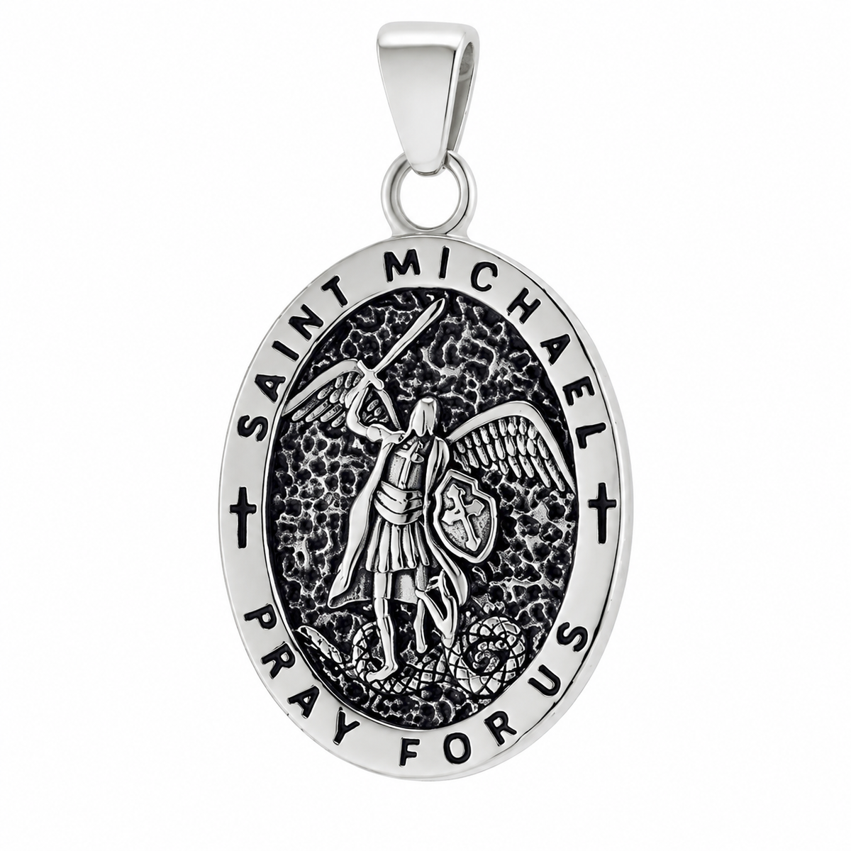 St Michael Pray For Us Pendant – Stainless Steel