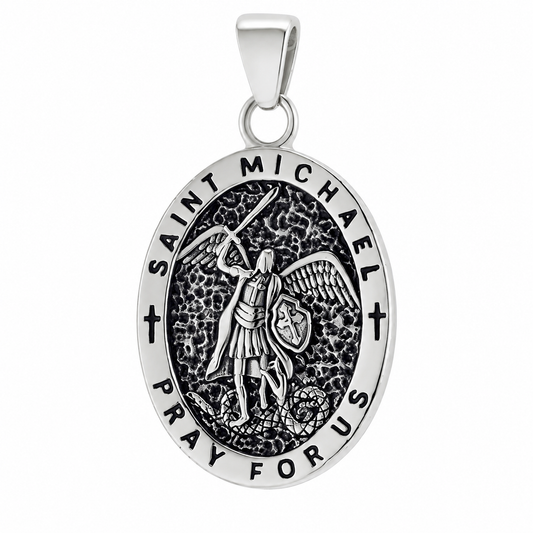 St Michael Pray For Us Pendant – Stainless Steel