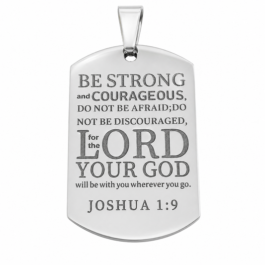 American Dog Tag Joshua 1:9 Pendant – Stainless Steel